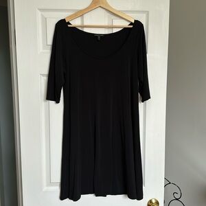 Eileen Fisher black silk dress